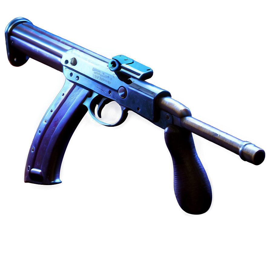 Realistic Tommy Gun Render Png Fla83 PNG