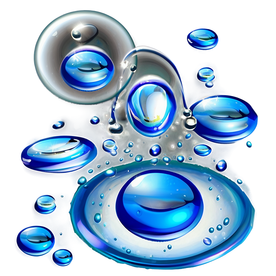 Realistic Water Drops On Blue Png 06122024 PNG