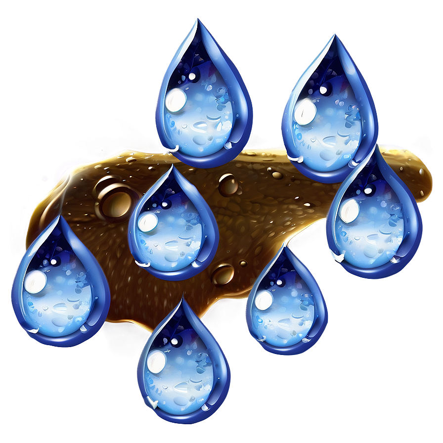 Realistic Water Drops On Blue Png 06122024 PNG