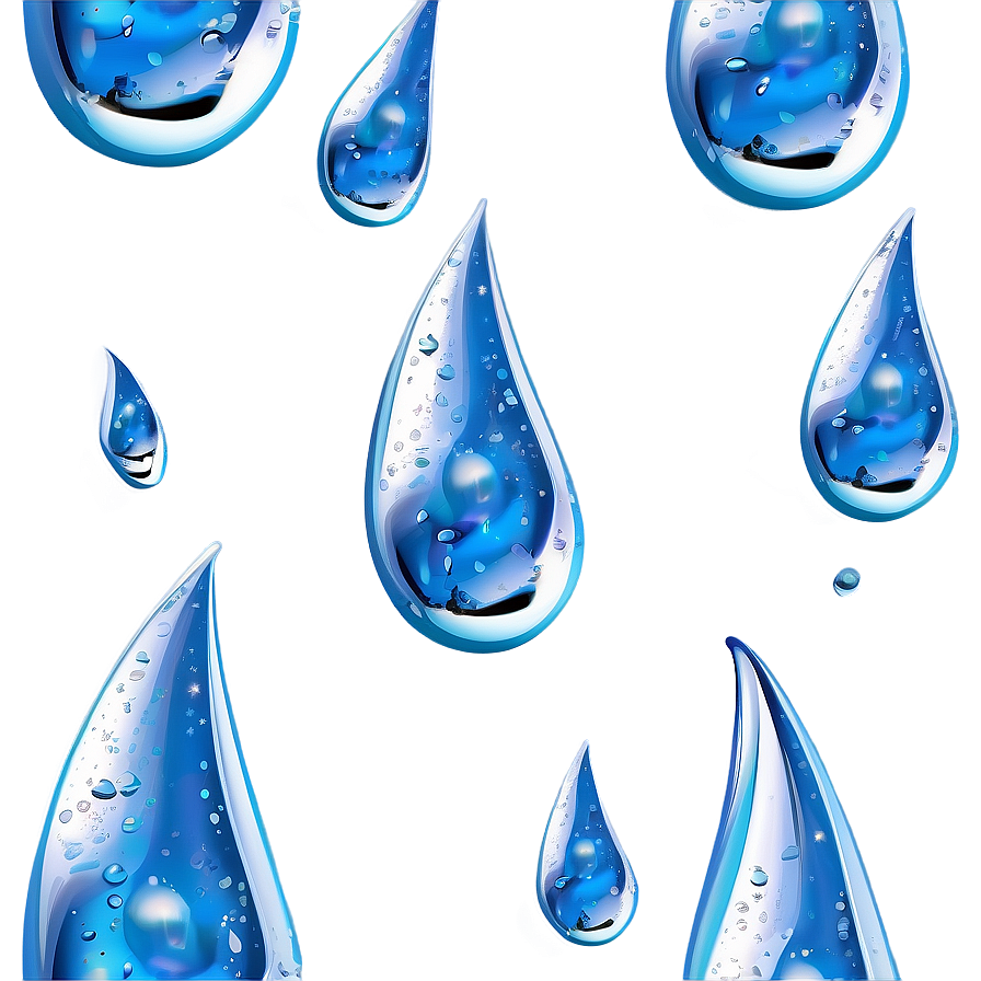 Realistic Water Drops On Blue Png 34 PNG