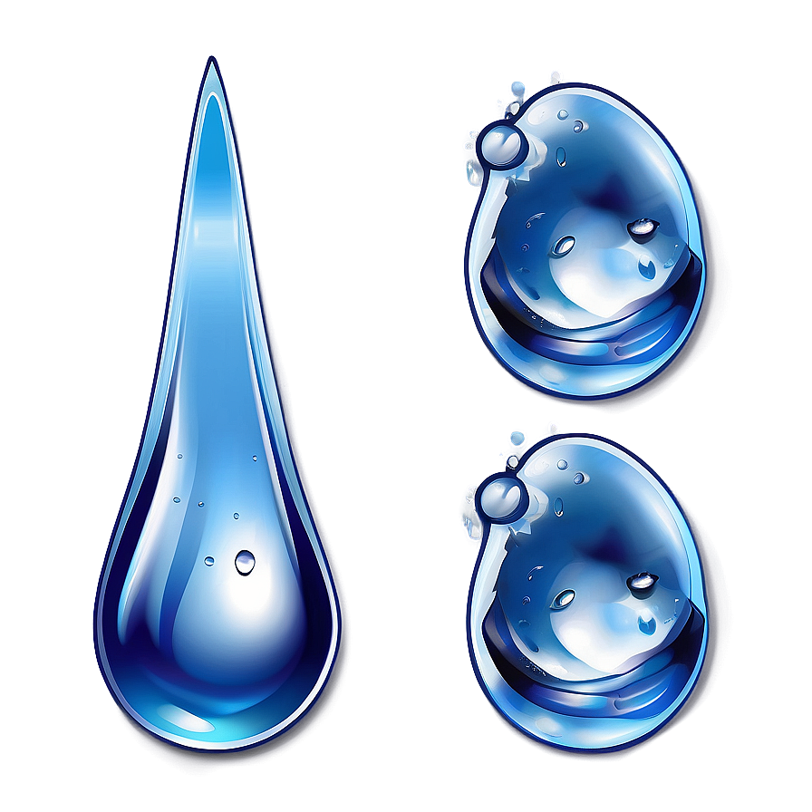Realistic Water Drops On Blue Png 49 PNG