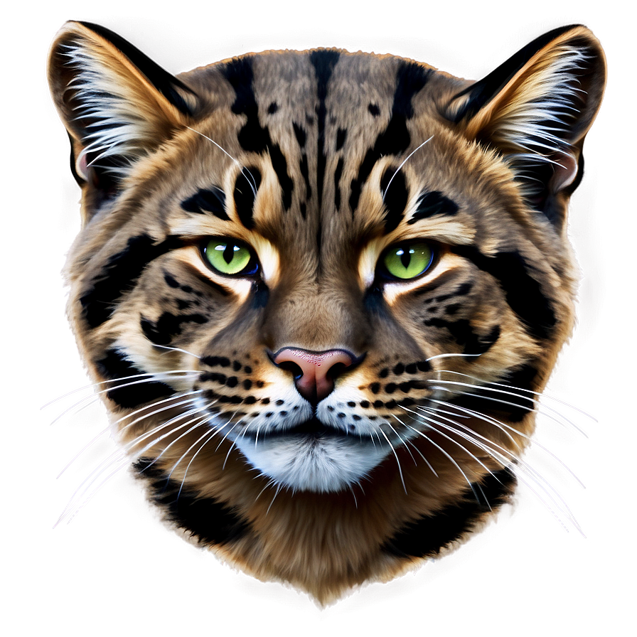 Realistic Wildcat Portrait Png Hel35 PNG