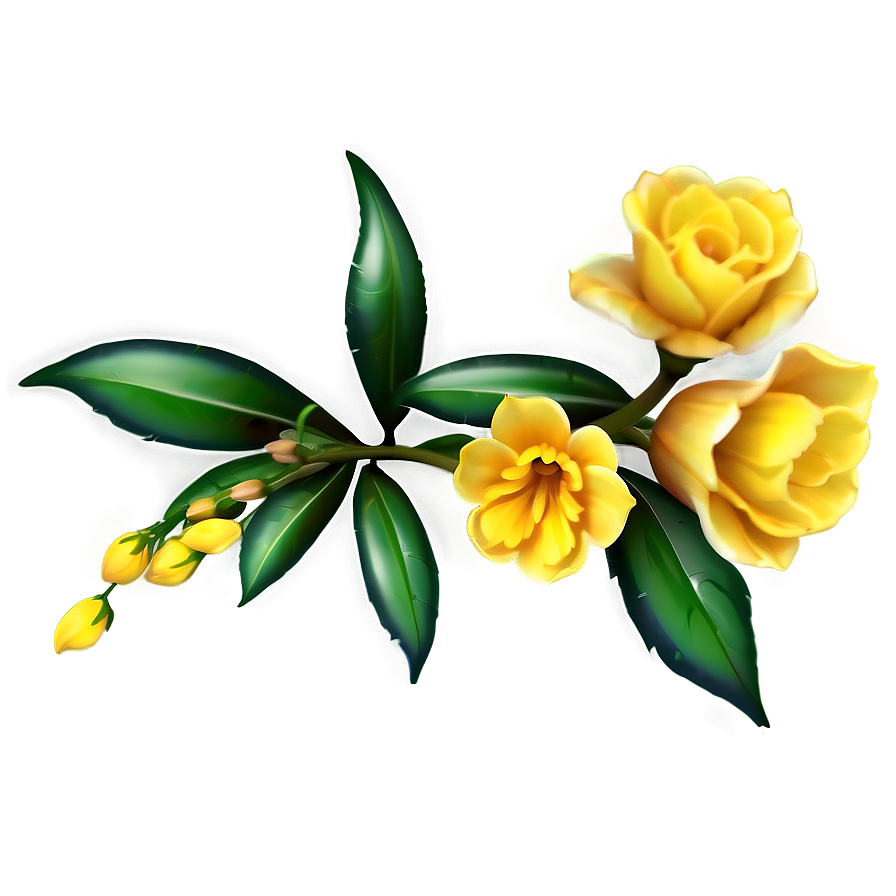 Realistic Yellow Flowers Png 06122024 PNG