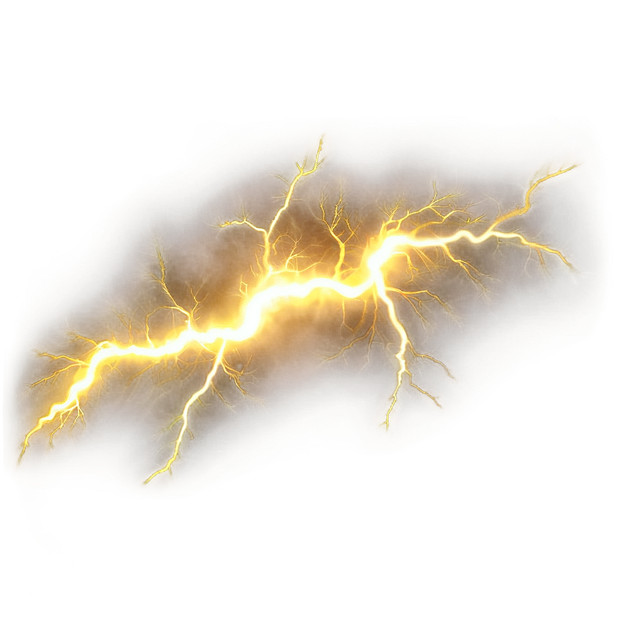 Realistic Yellow Lightning Png 2 PNG