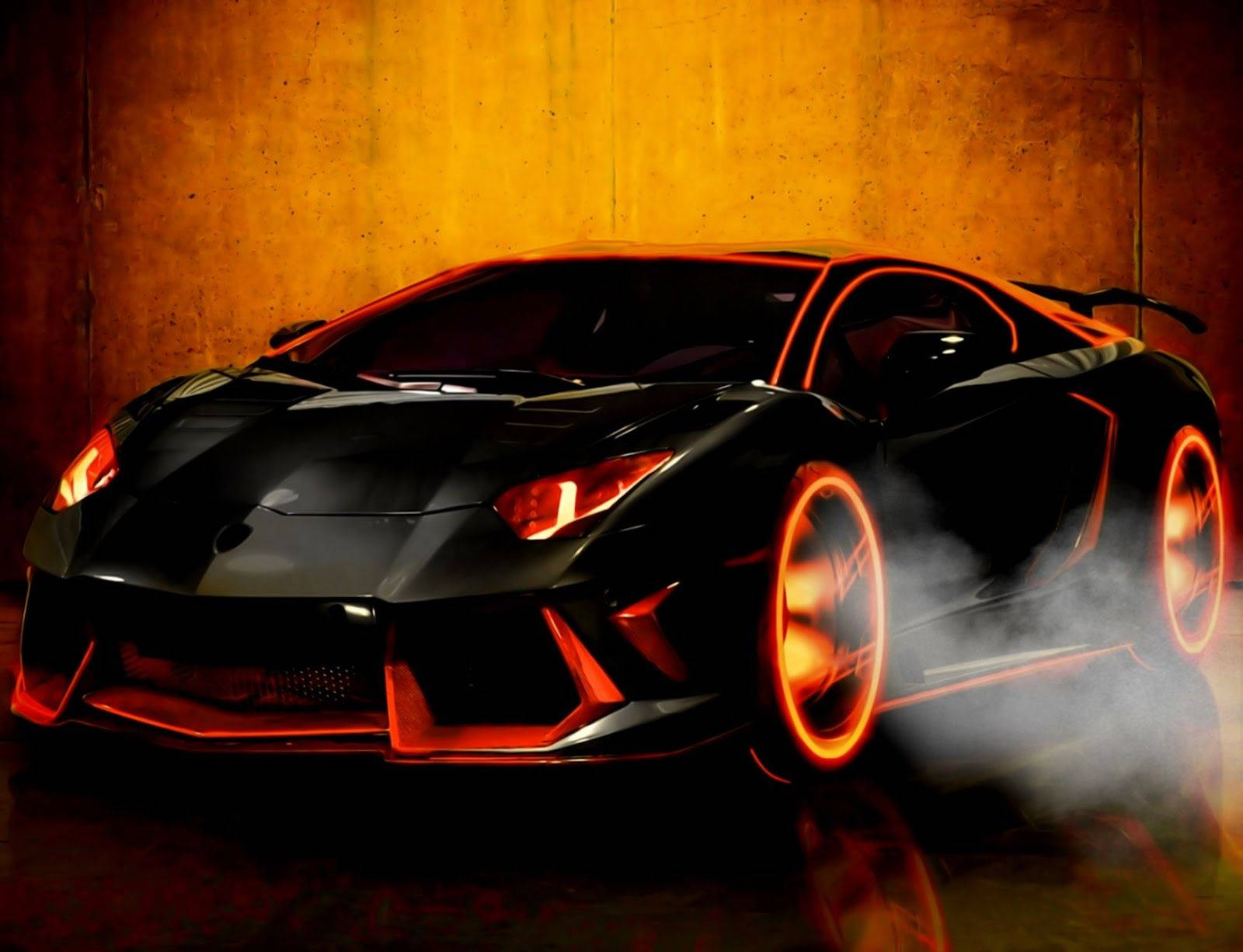 Wirklichcoole Autos Schwarzer Lamborghini Aventador Wallpaper