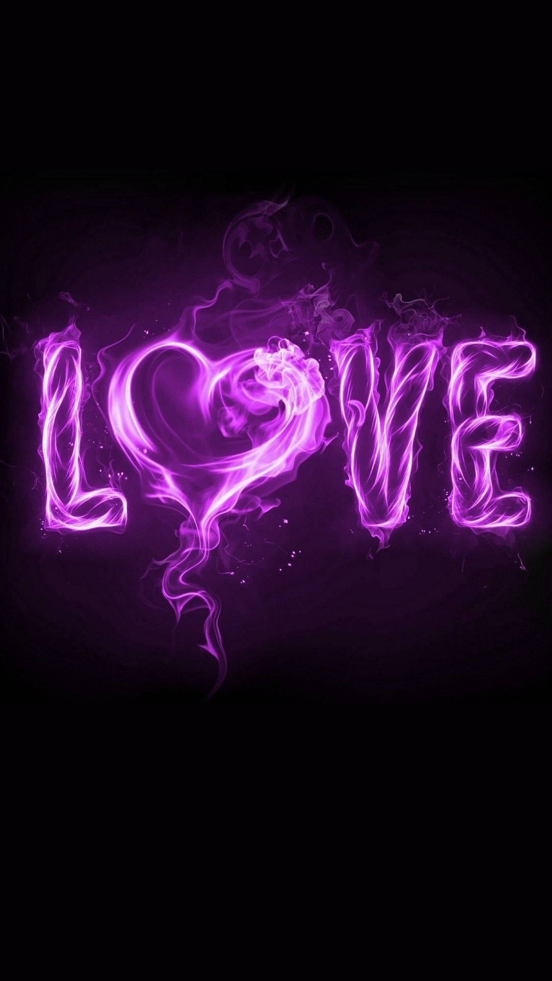 Really Cool Love Blazing In Violet Wallpaper