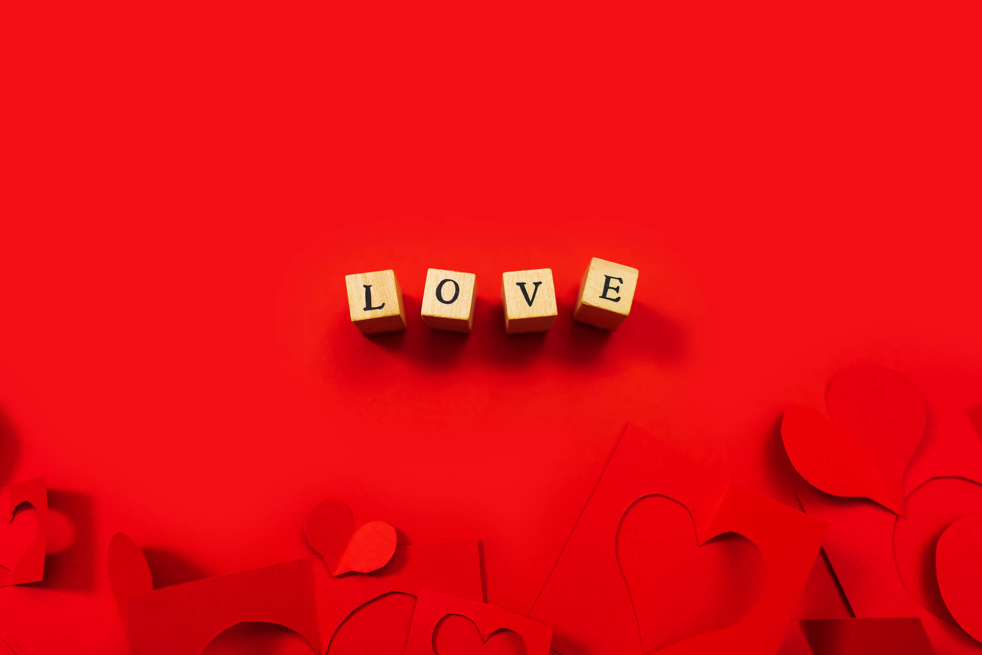 Really Cool Love Blocks Paper Hearts Wallpaper