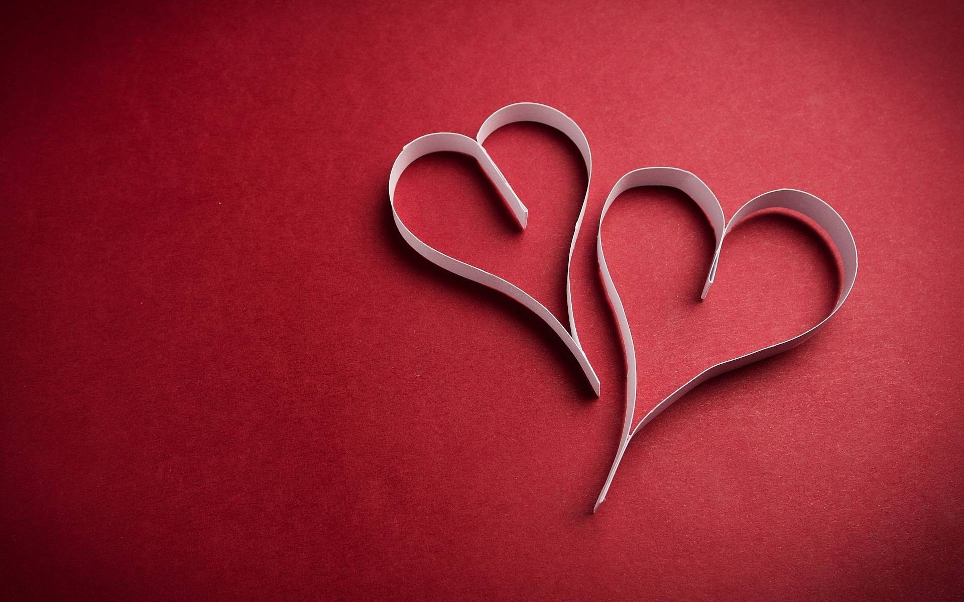 Really Cool Love Paper Hearts Wallpaper