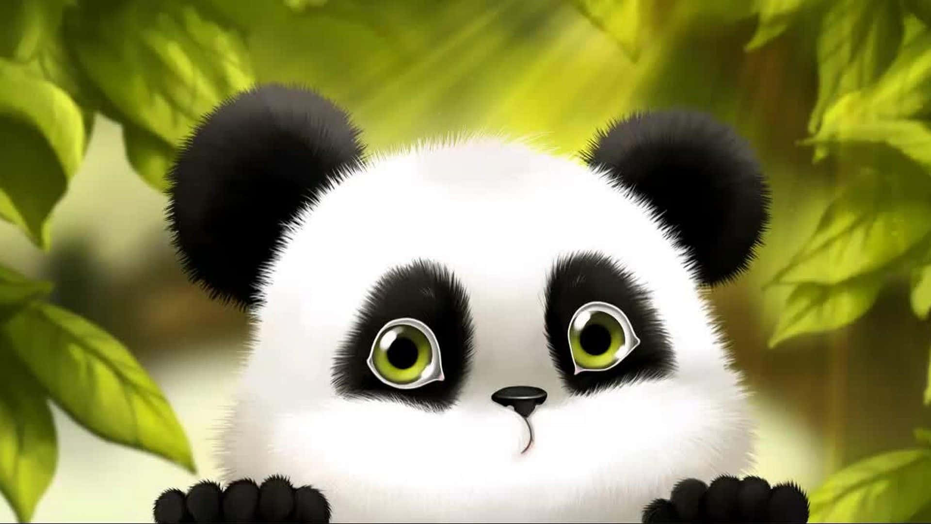 A Panda Bear Is Sitting In The Forest Wallpaper