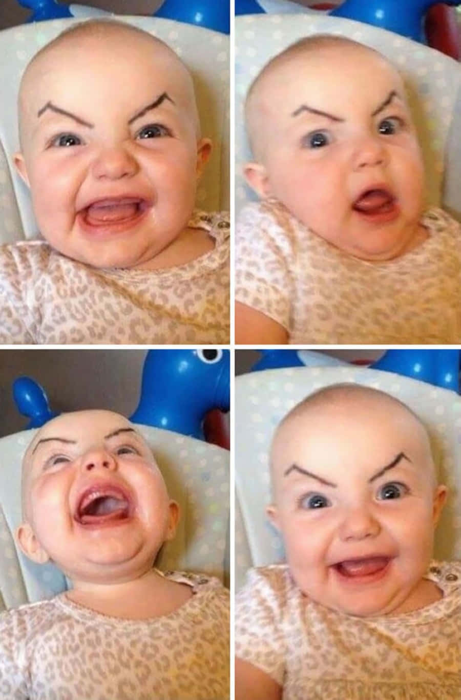 Wirklichlustiges Collage-bild Von Baby-augenbrauen.