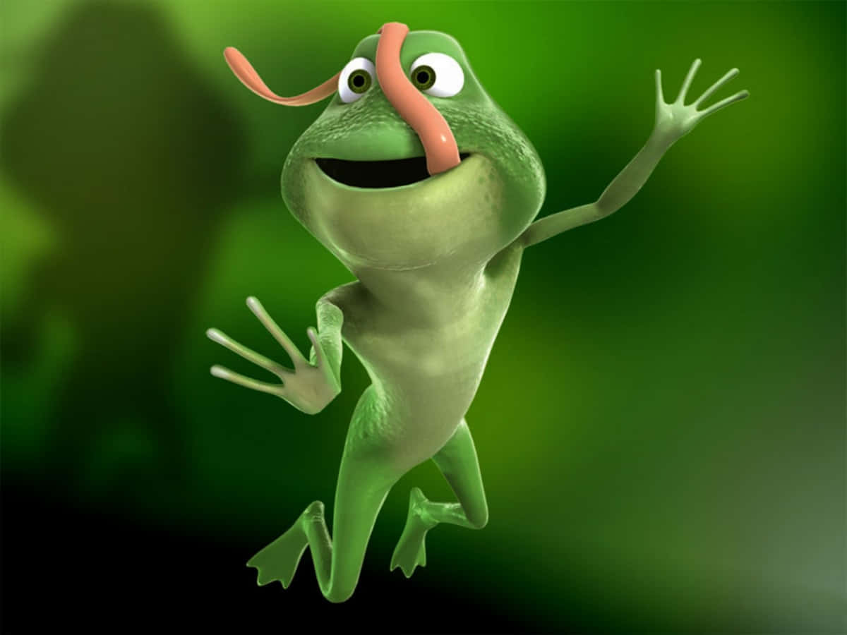Wirklichlustiges Frosch-bild Mit Lang Zunge
