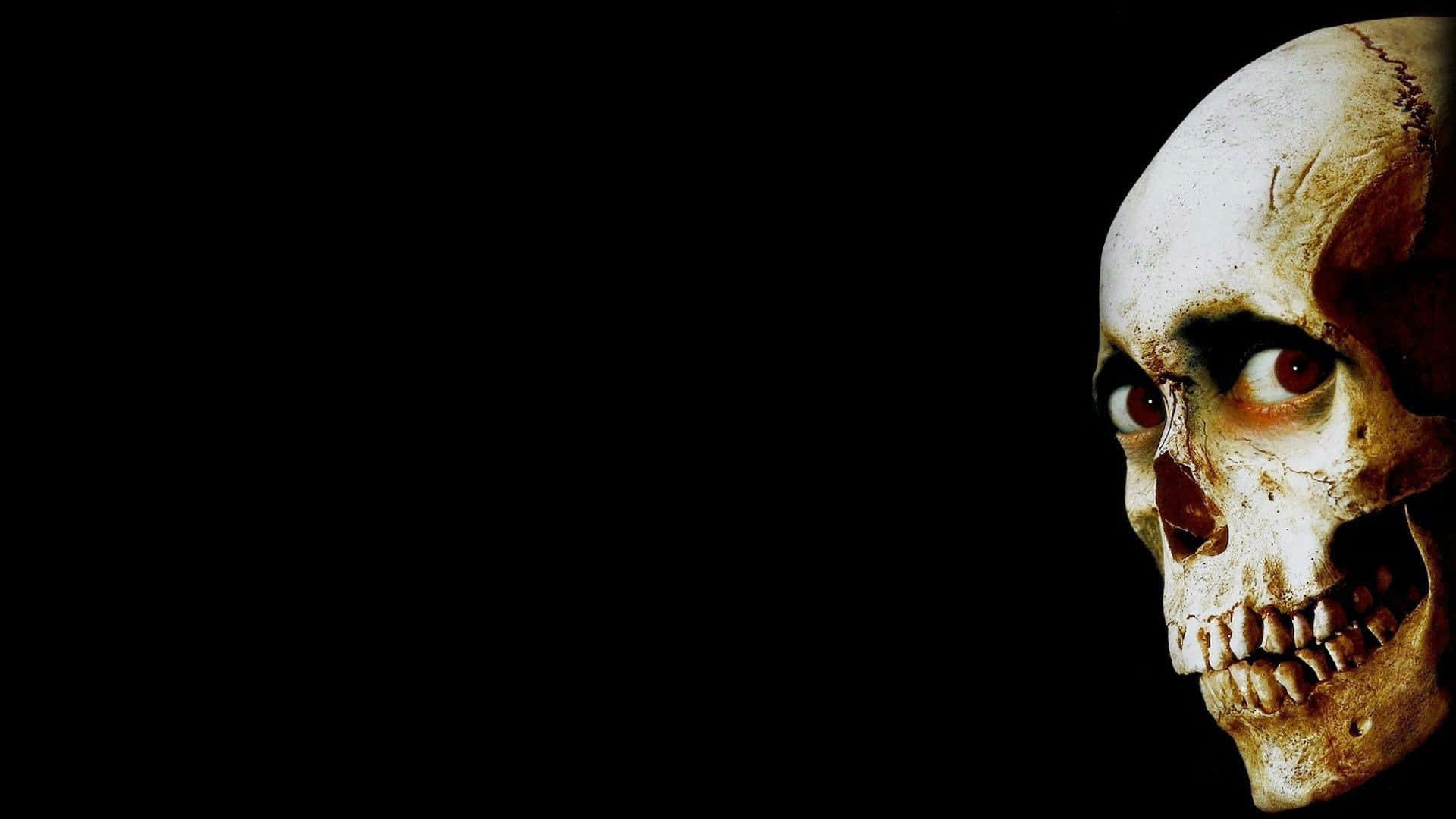 A Skull Is Shown On A Black Background Wallpaper