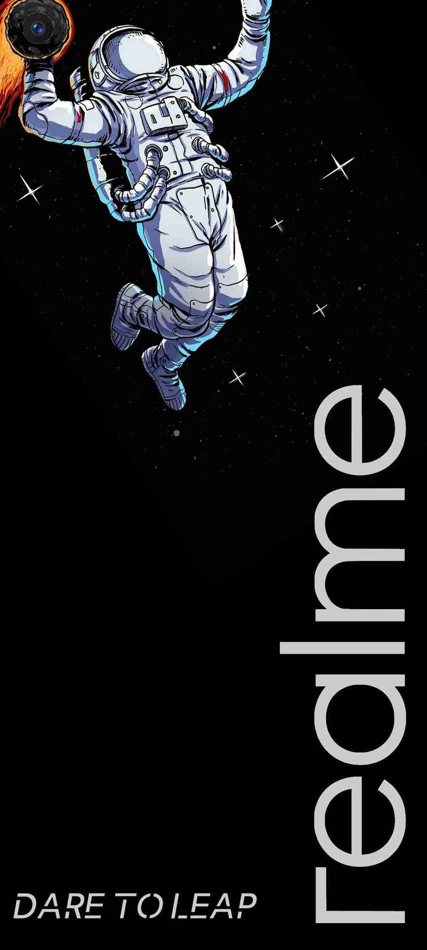 Realme 6 Punch Hole Astronaut Dare To Leap Wallpaper