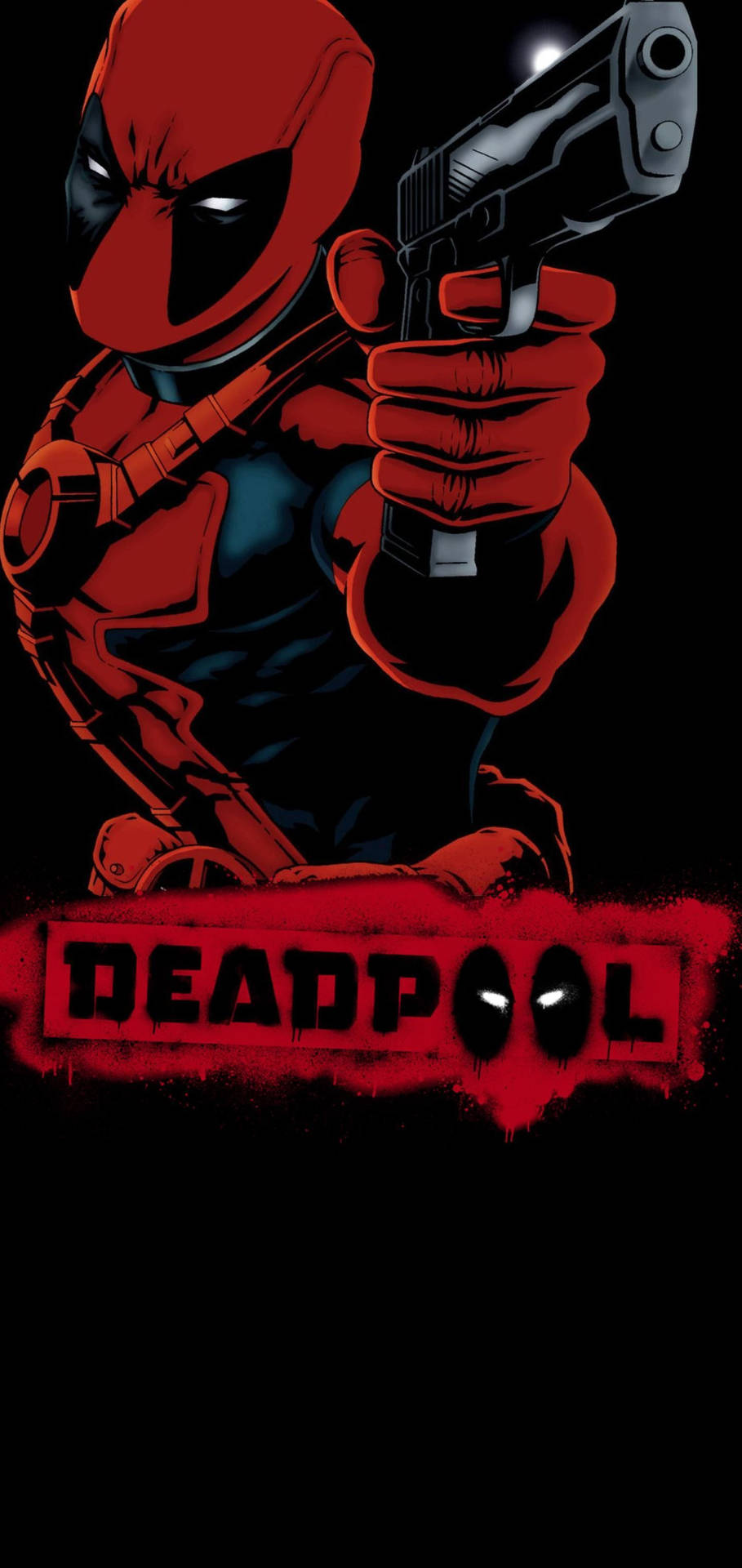Realme 6 Punge Hull Deadpool Gun Isindmaling Tapet. Wallpaper