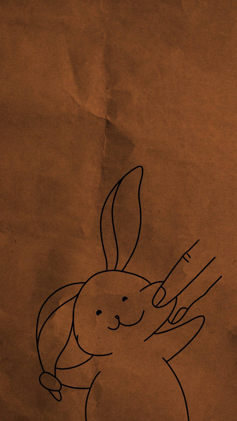 Realme 7 Bunny Line Drawing Wallpaper