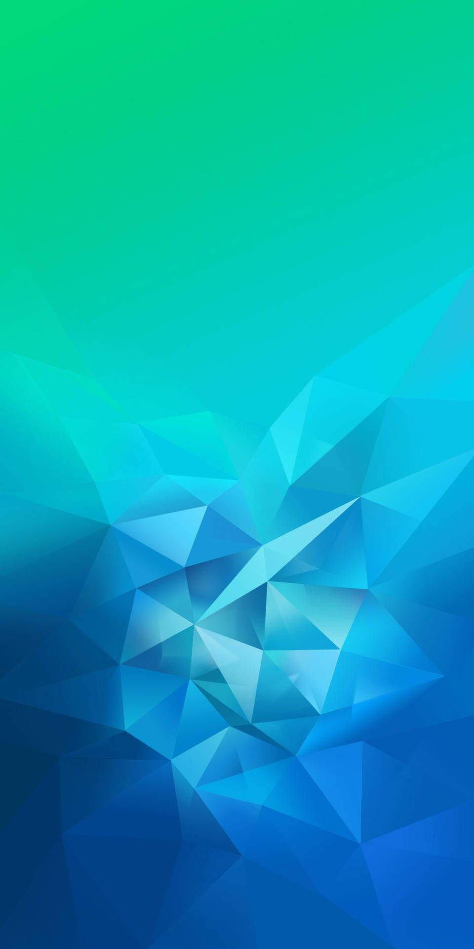 Realme Blue-green Polygons Wallpaper