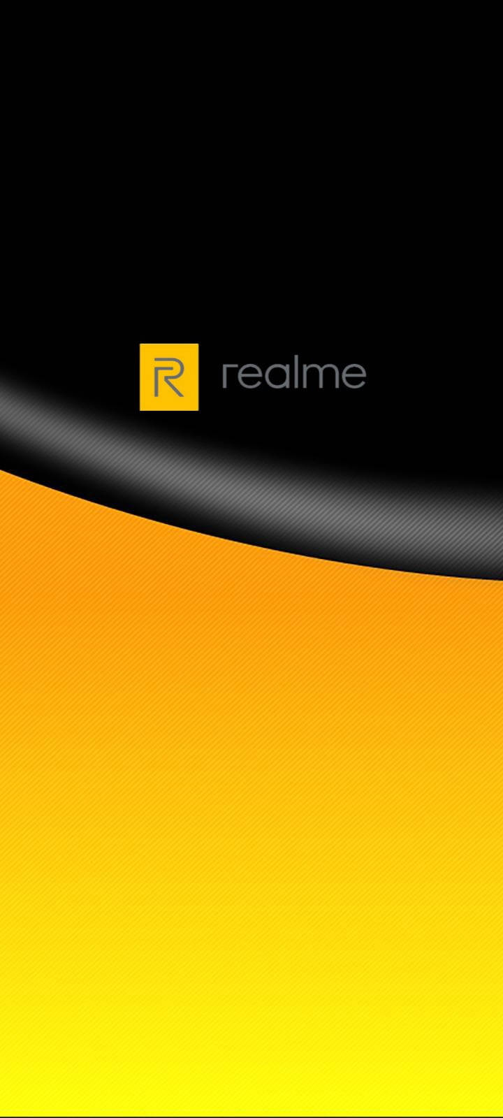 Logotipode Realme En Negro Y Amarillo. Fondo de pantalla