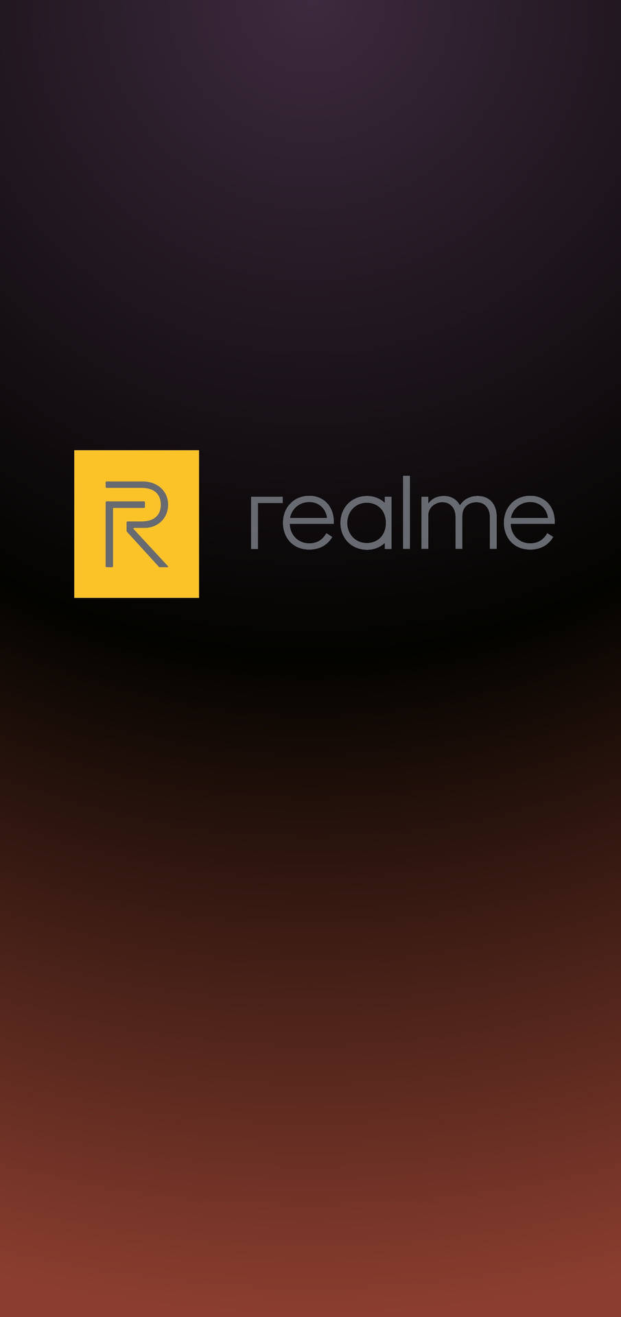 Logotipode Realme En Degradado Negro Marrón. Fondo de pantalla