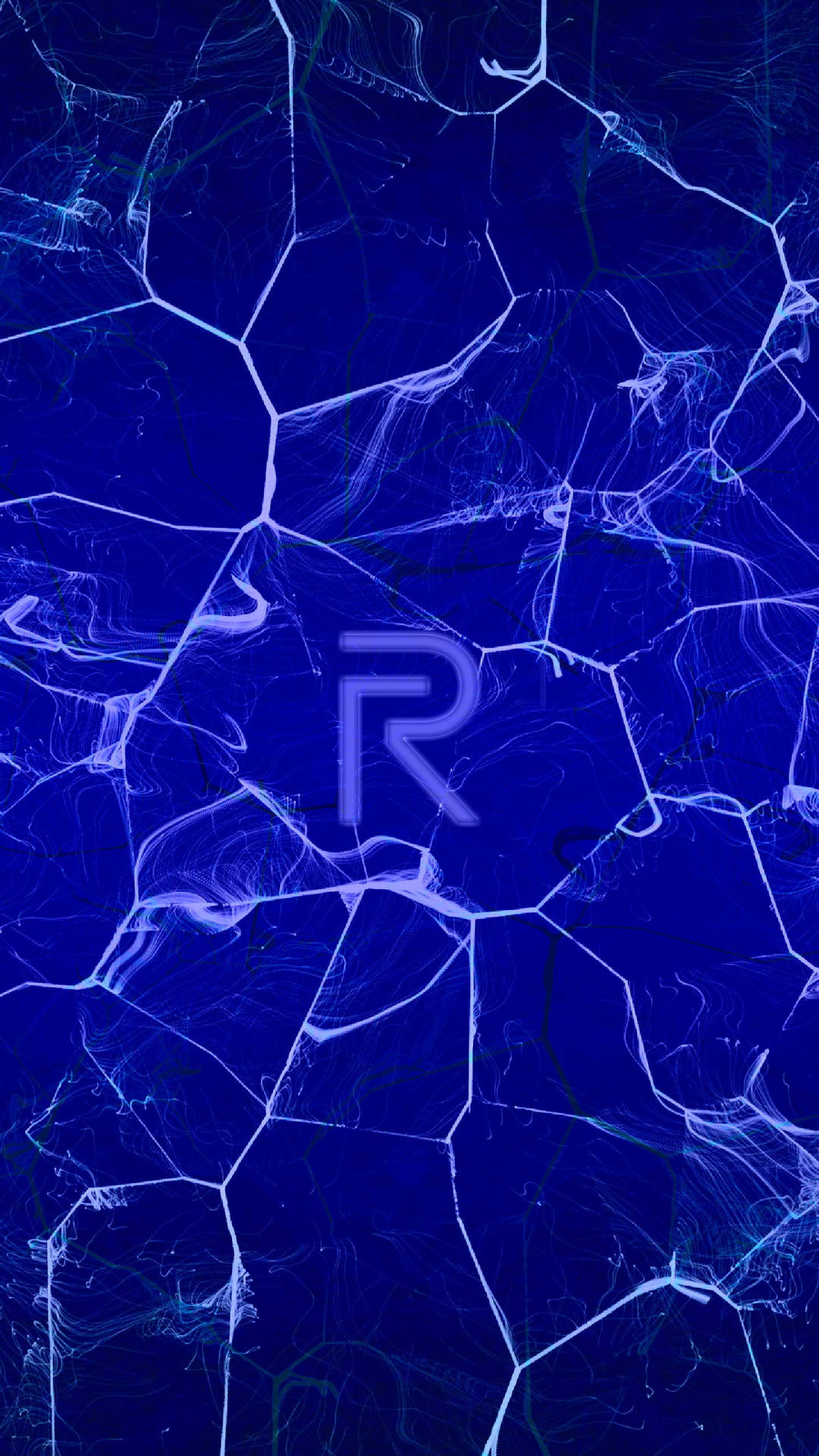 Realme Logo Blue Cracks Wallpaper