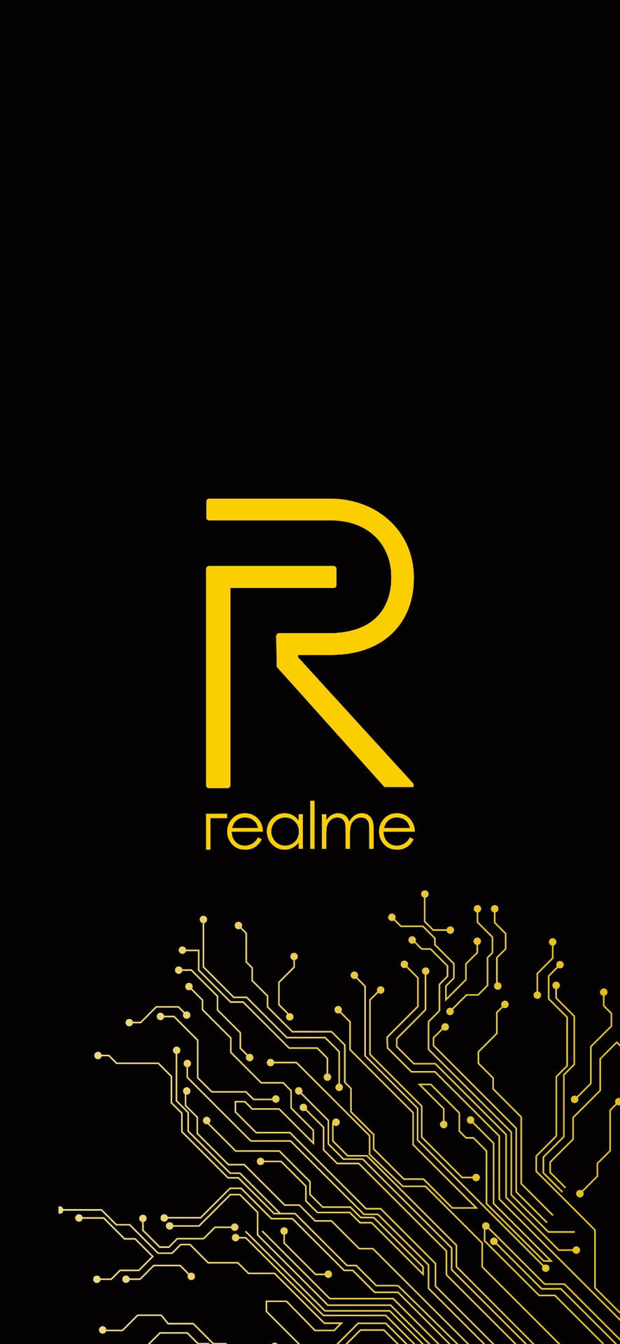 Realme Logo Circuit Board Wallpaper