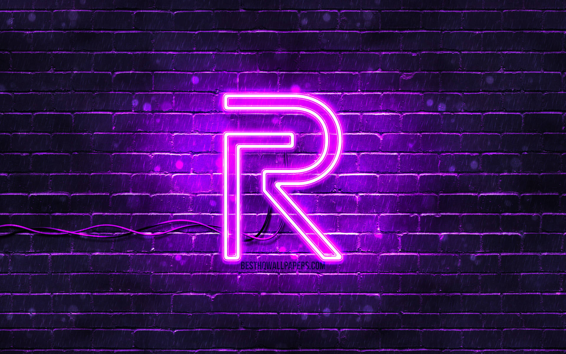 Realme Logo Neon Sign Purple Wallpaper