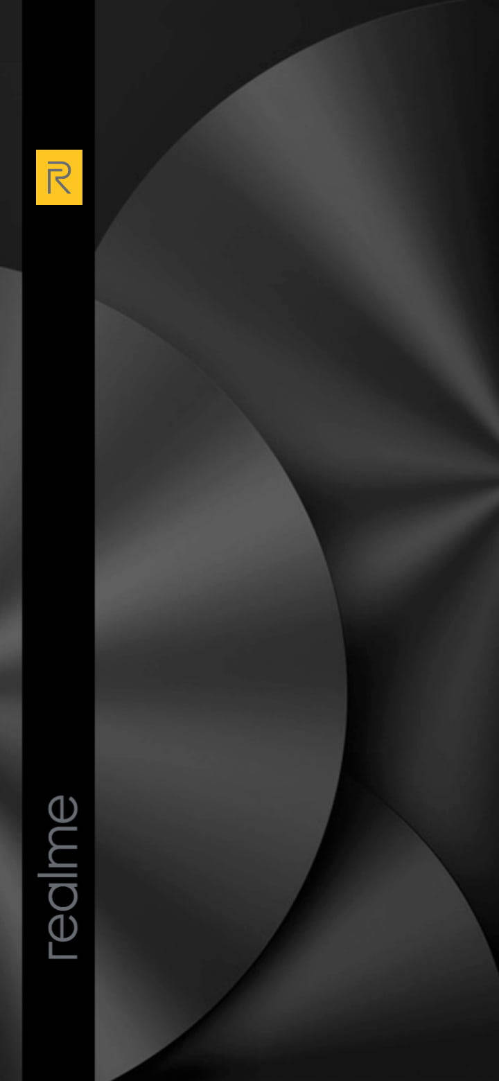 Realme Logo Displayed In A Shiny Black Design Wallpaper