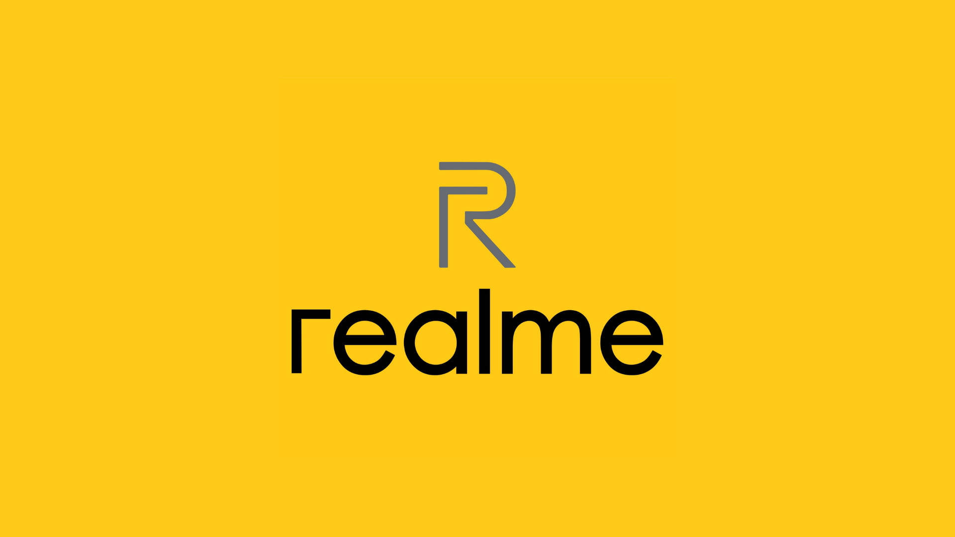 Realme Logo Yellow Skrivebords Tapet Wallpaper