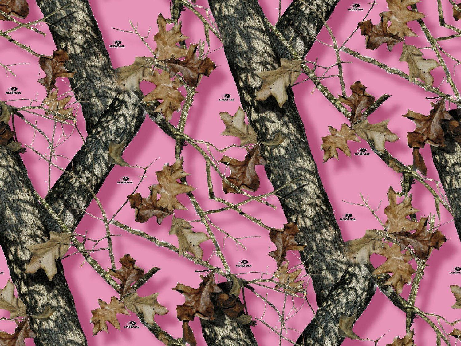 Realtree Camo Mossy Oak Pink Fabric Wallpaper