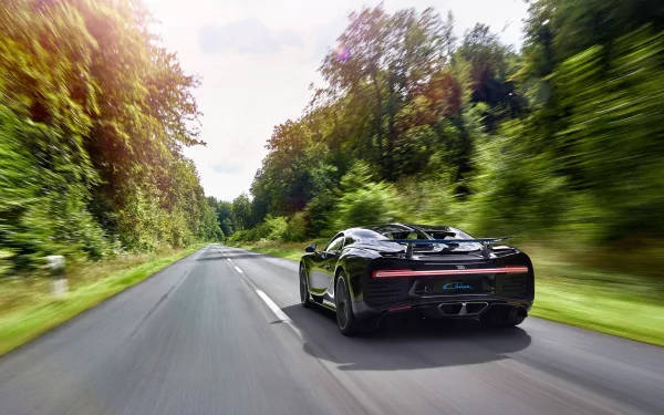 Vistatrasera Bugatti Chiron 4k Fondo de pantalla