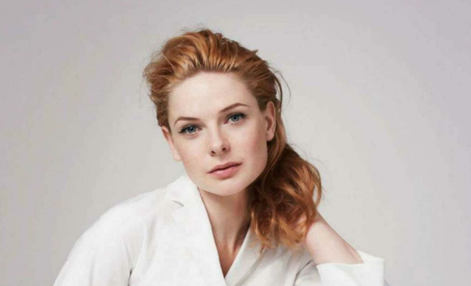 Swedish Actress Rebecca Ferguson White Coat Wallpaper