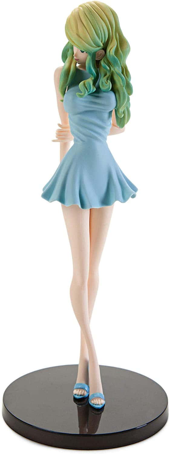 Rebecca Rossellini Figuur Blauwe Jurk Achtergrond