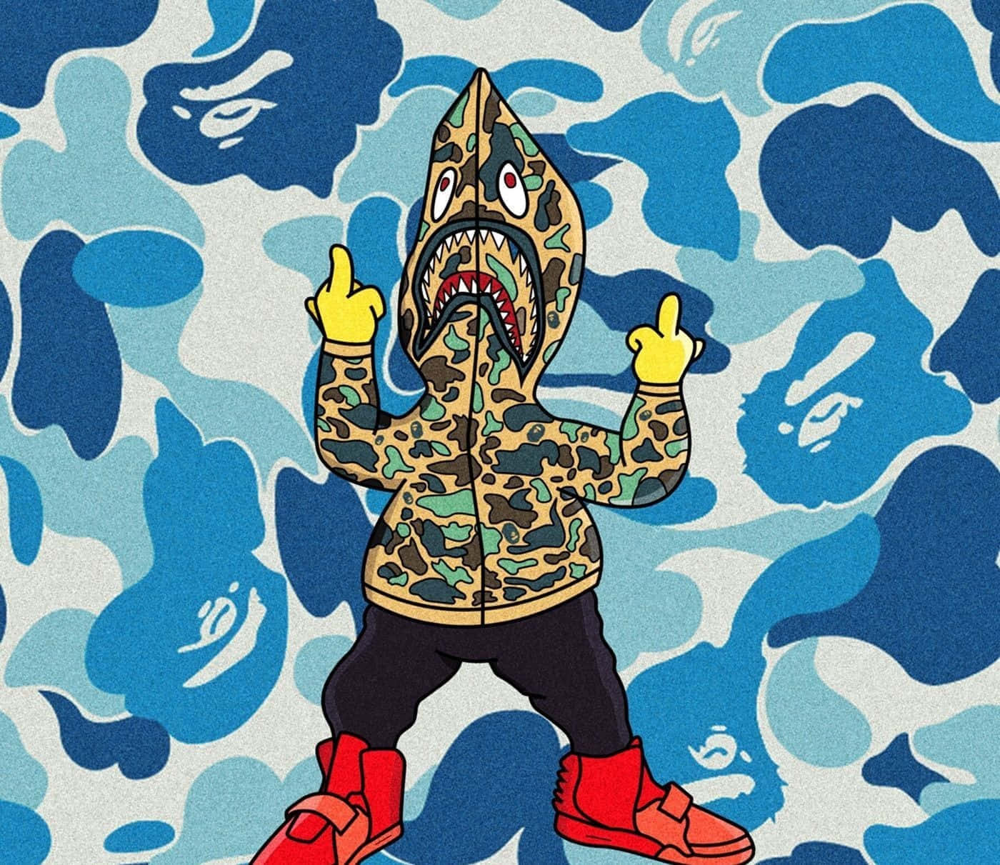 Rebellious Shark Hoodie Art Wallpaper