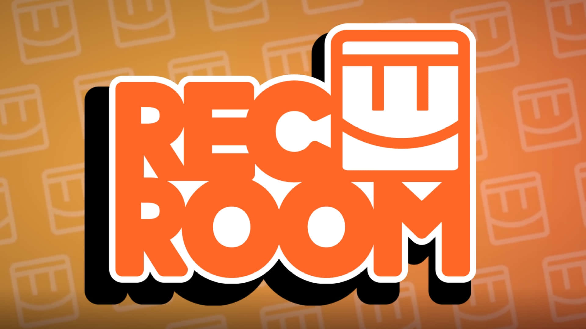 Download Rec Room Logo Orange Background Wallpaper | Wallpapers.com