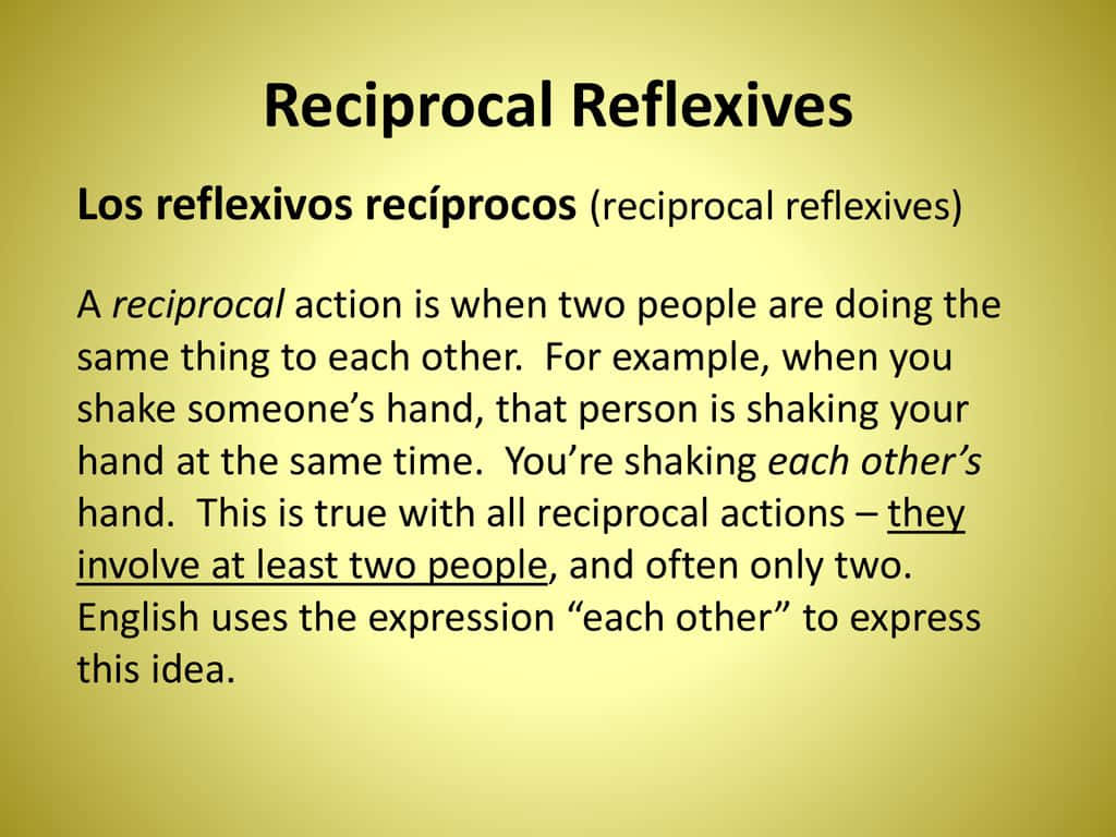 Reciprocal Reflexives Educational Slide Wallpaper