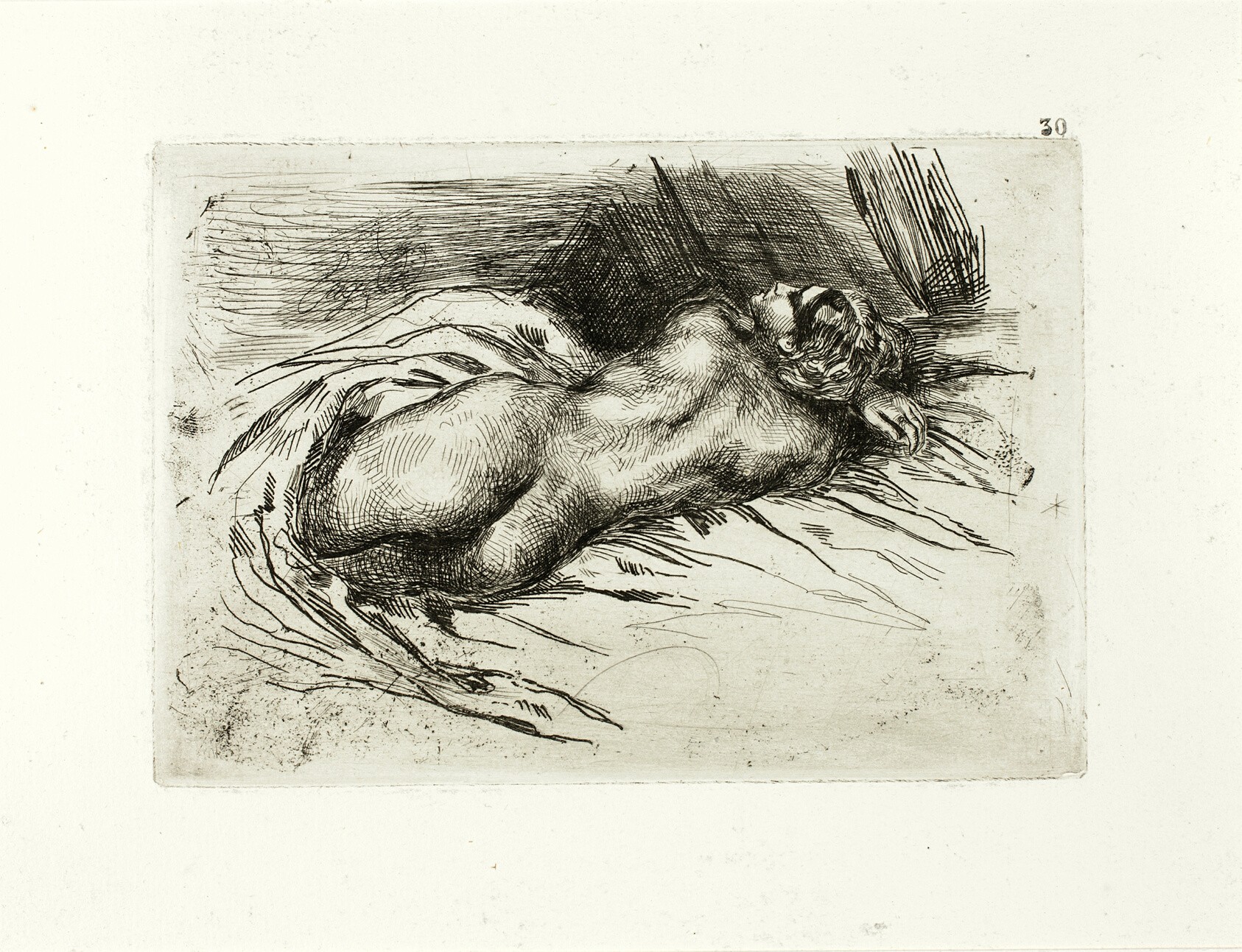 Reclining Nude, Back View Wallpaper
