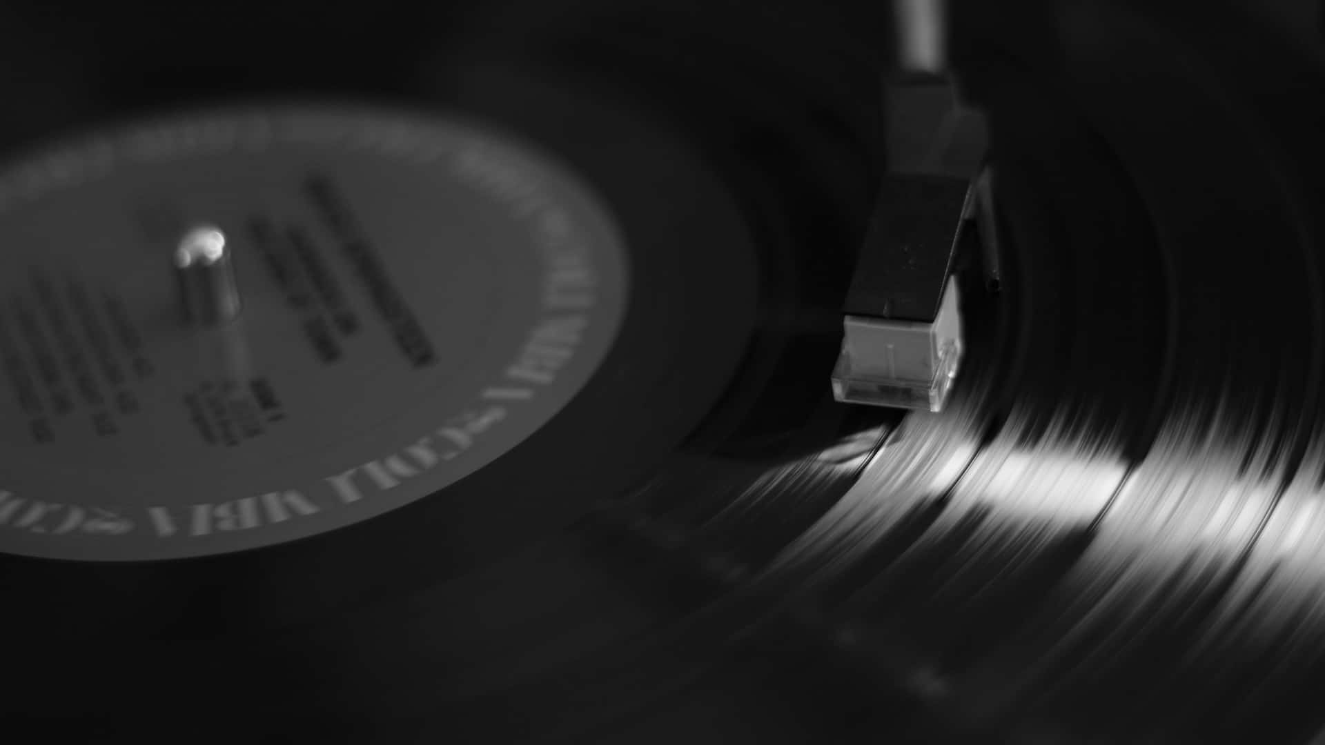Record Background Image of Vinyl on Turntable