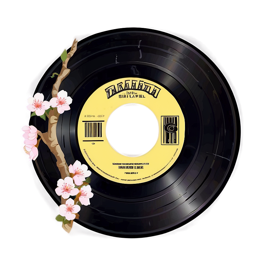 Record With Cherry Blossoms Png Pxd66 PNG