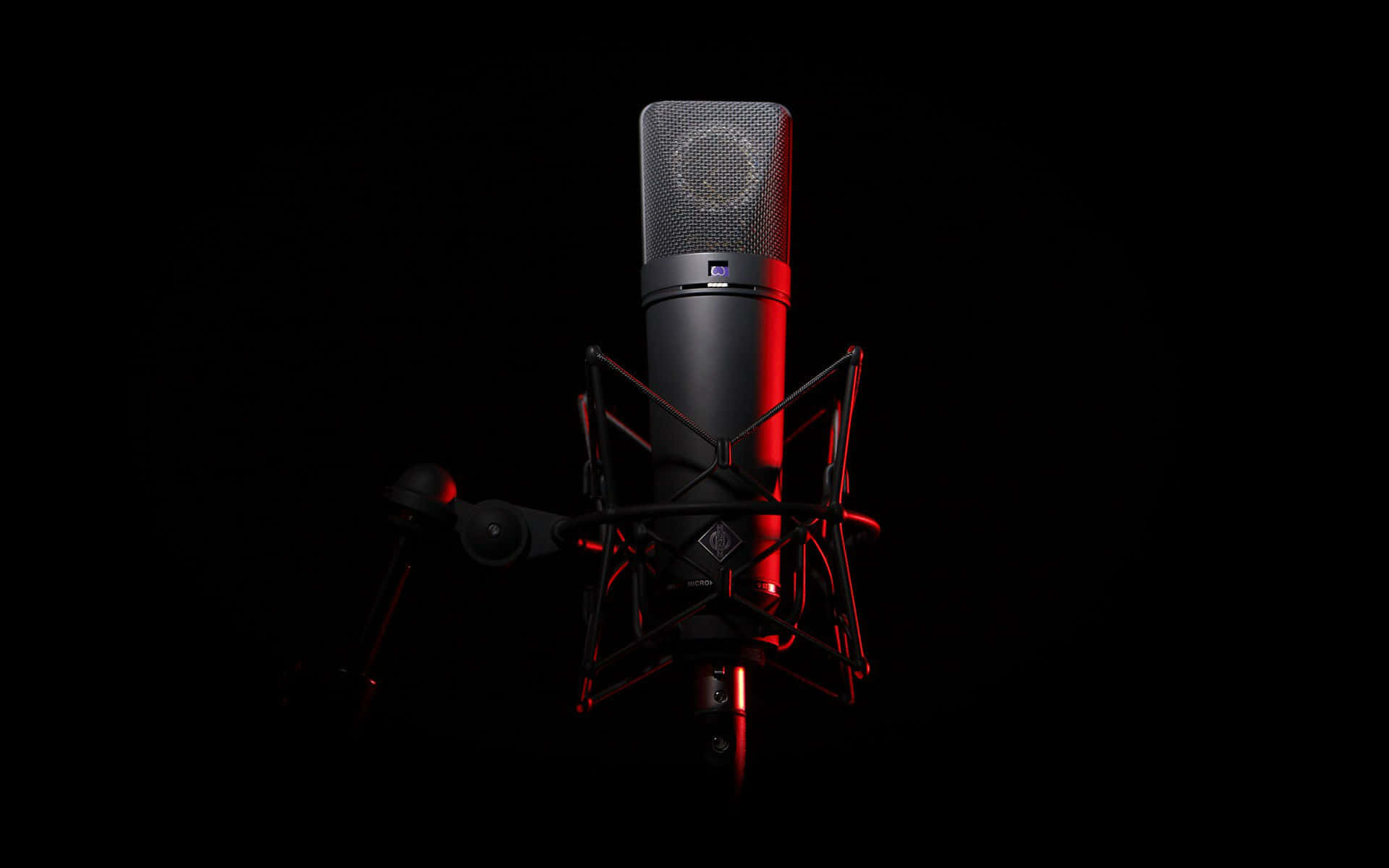 A Microphone On A Black Background