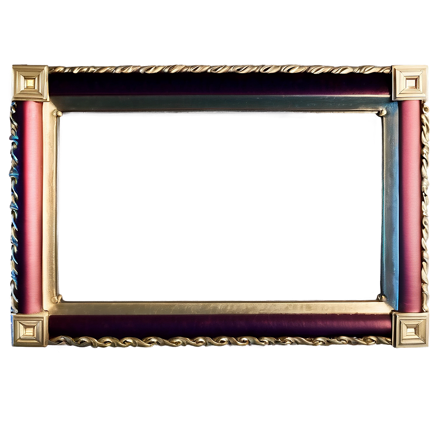Rectangular Certificate Frame Png 06262024 PNG