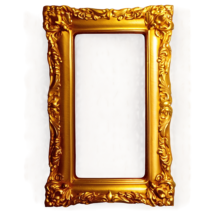 Rectangular Golden Frame Png 05252024 PNG