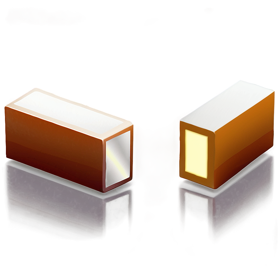 Two glowing rectangular lamps with orange exteriors and white interiors casting soft reflections. — Round Frame PNG
