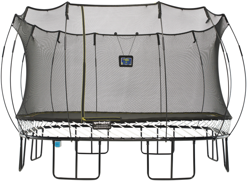 Rectangular Trampolinewith Enclosure PNG