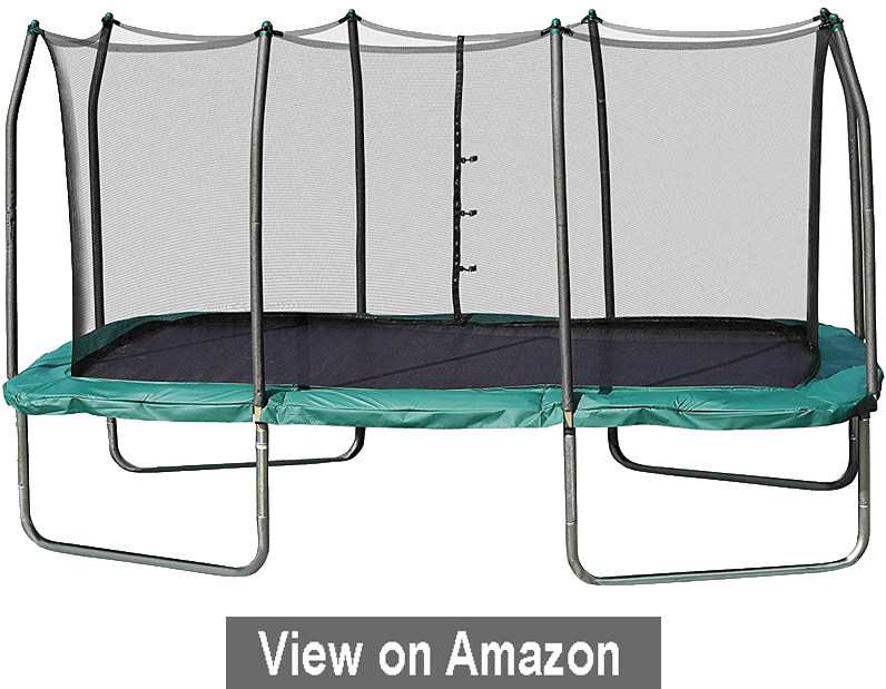 Rectangular Trampolinewith Safety Net PNG