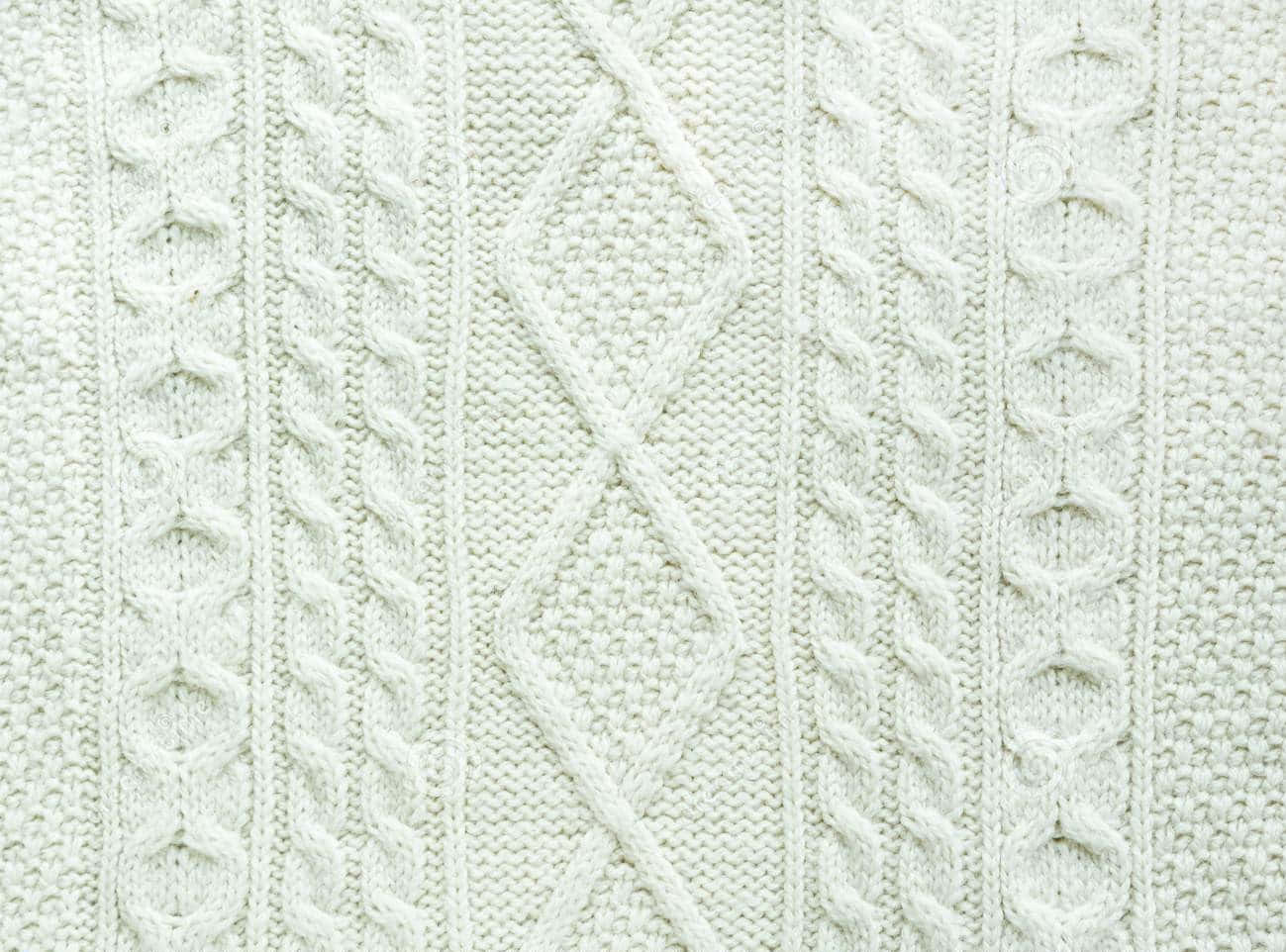 Tilbagevendende Diamant Mønster Hvid Strik Sweater Wallpaper