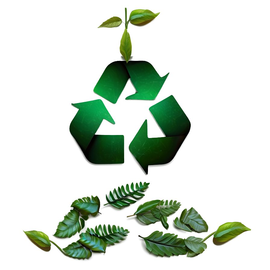 Recycle Symbol With Leaves Design Png 05252024 PNG