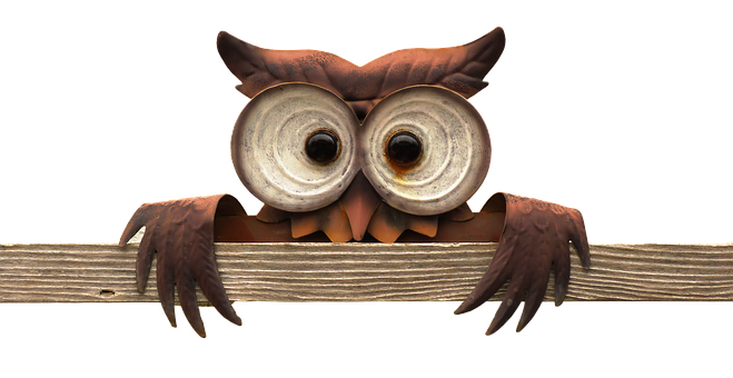 Recycled Material Owl Art PNG