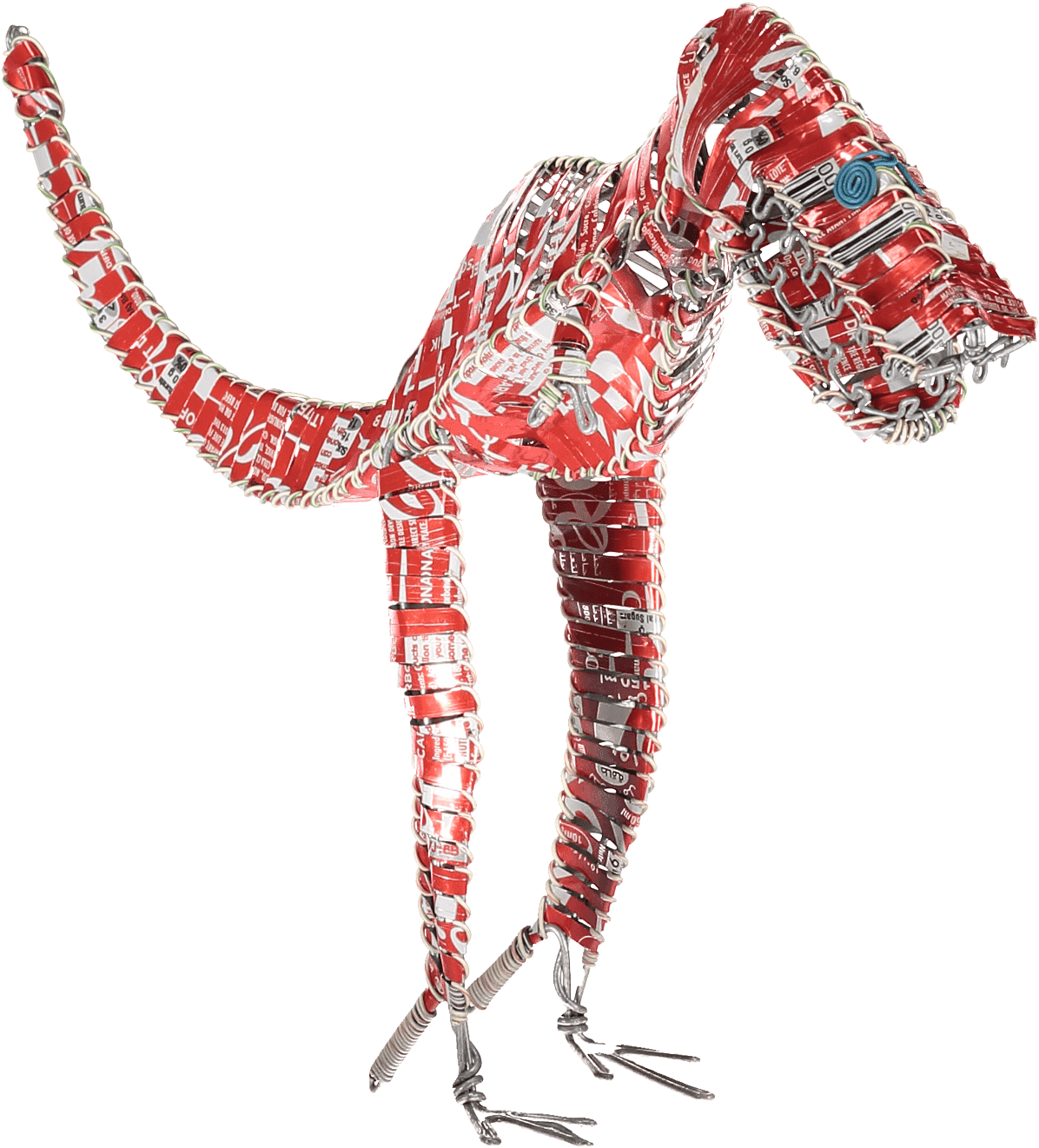 Recycled Soda Can Dinosaur Sculpture PNG