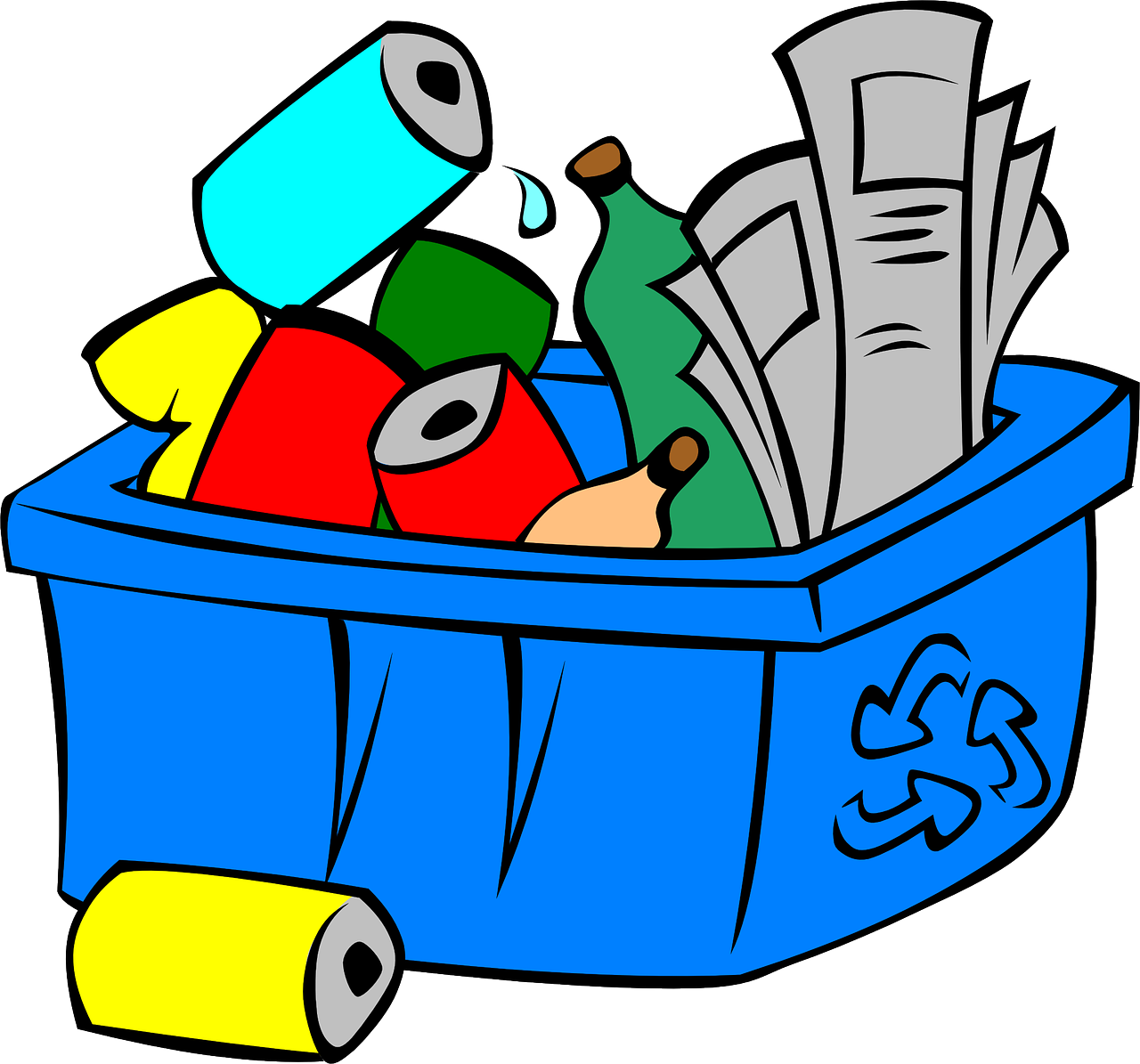 Recycling Bin Fullof Items PNG