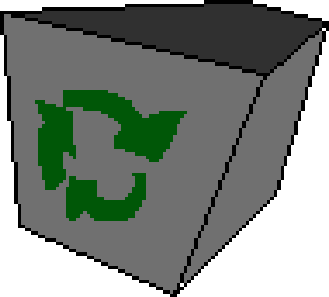 Recycling Bin Pixel Art PNG