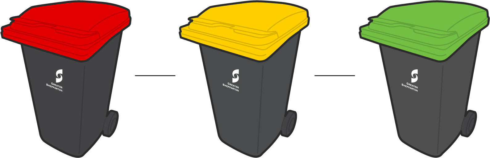 Recycling Bins Color Coded PNG